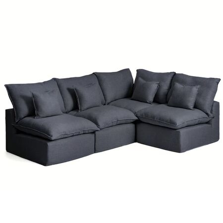 Kave Home Modulares 4-Sitzer-Ecksofa Ohne Pouf Anarela von Kave Home Dunkelgrau