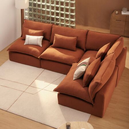 Kave Home Modulares 4-Sitzer-Ecksofa Ohne Pouf Anarela von Kave Home Terrakotta