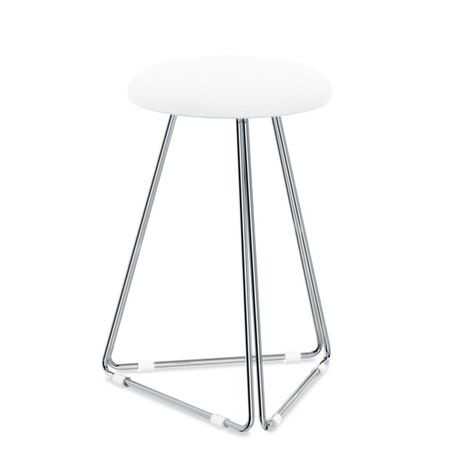 Decor Walther Hocker DW 71 von Decor Walther Lederimitat Weiss, Chrom