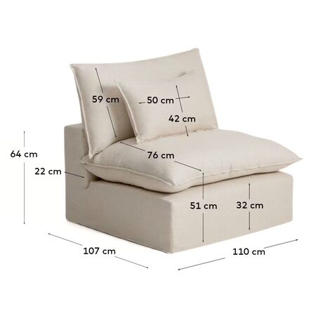 Kave Home Sessel Anarela von Kave Home B: 110 cm, Beige