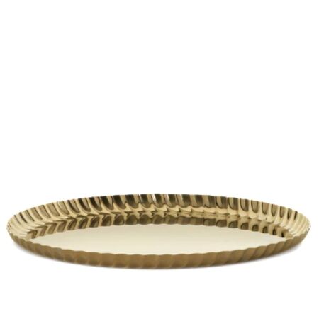 Alessi Rundes Tablett Pleats von Alessi Gold