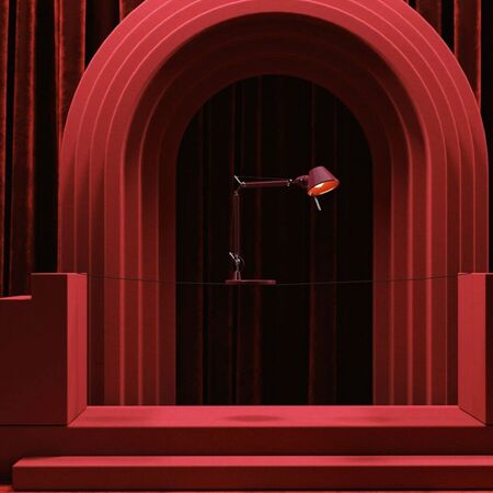 Artemide Tischleuchte Tolomeo Micro mit Fuß von Artemide Rubinrot-1