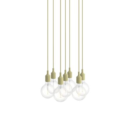 Muuto Cluster Pendelleuchten E27 von Muuto Beige Green, 7 Lampen