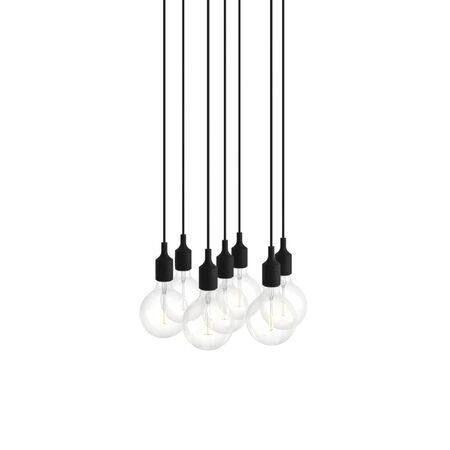Muuto Cluster Pendelleuchten E27 von Muuto Black, 7 Lampen