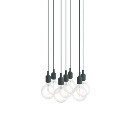 Muuto Cluster Pendelleuchten E27 von Muuto Dark Green, 7 Lampen