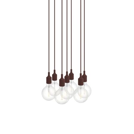Muuto Cluster Pendelleuchten E27 von Muuto Deep Red, 7 Lampen