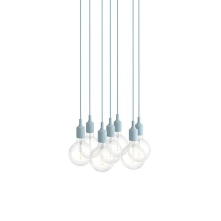 Muuto Cluster Pendelleuchten E27 von Muuto Light Blue, 7 Lampen