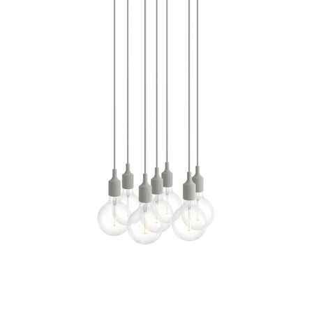 Muuto Cluster Pendelleuchten E27 von Muuto Light Grey, 7 Lampen
