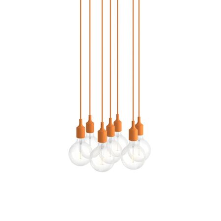 Muuto Cluster Pendelleuchten E27 von Muuto Light Orange, 7 Lampen