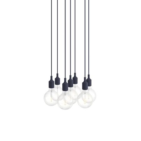 Muuto Cluster Pendelleuchten E27 von Muuto Midnight Blue, 7 Lampen