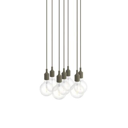 Muuto Cluster Pendelleuchten E27 von Muuto Olive, 7 Lampen
