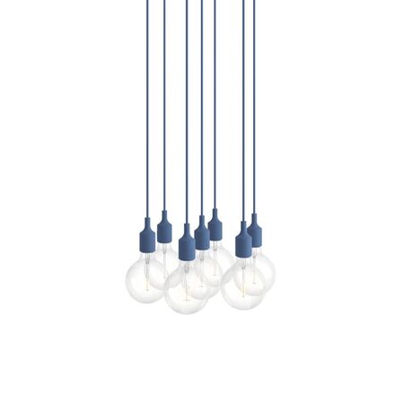 Muuto Cluster Pendelleuchten E27 von Muuto Pale Blue, 7 Lampen
