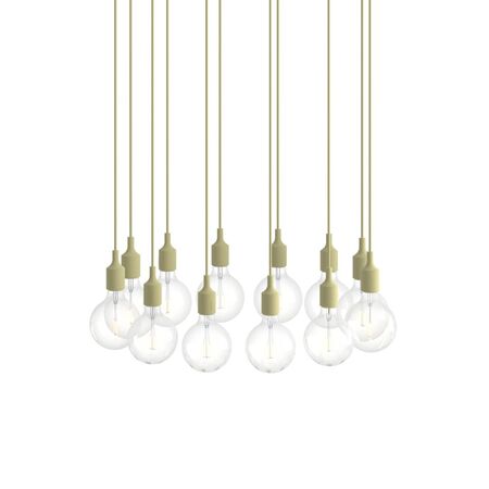 Muuto Cluster Pendelleuchten E27 von Muuto Beige Green, 12 Lampen