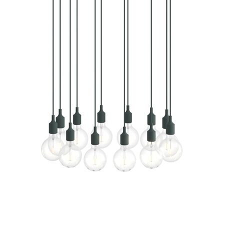 Muuto Cluster Pendelleuchten E27 von Muuto Dark Green, 12 Lampen