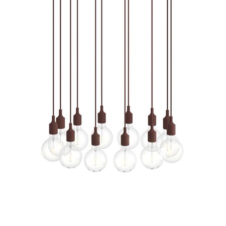 Muuto Cluster Pendelleuchten E27 von Muuto Deep Red, 12 Lampen