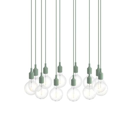 Muuto Cluster Pendelleuchten E27 von Muuto Light Green, 12 Lampen