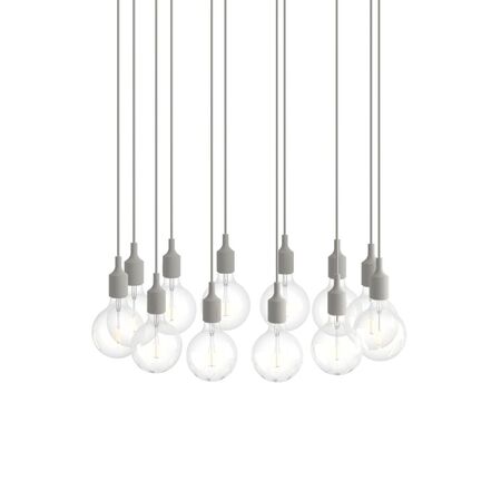 Muuto Cluster Pendelleuchten E27 von Muuto Light Grey, 12 Lampen