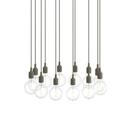 Muuto Cluster Pendelleuchten E27 von Muuto Olive, 12 Lampen