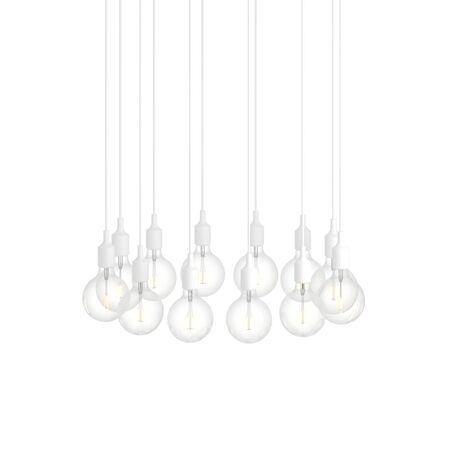 Muuto Cluster Pendelleuchten E27 von Muuto White, 12 Lampen