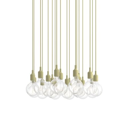Muuto Cluster Pendelleuchten E27 von Muuto Beige Green, 18 Lampen