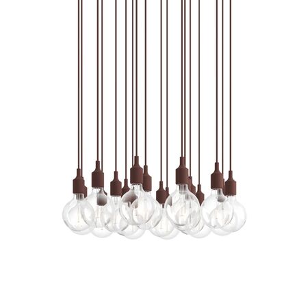 Muuto Cluster Pendelleuchten E27 von Muuto Deep Red, 18 Lampen