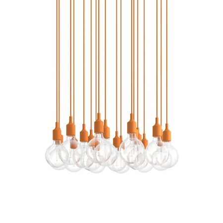 Muuto Cluster Pendelleuchten E27 von Muuto Light Orange, 18 Lampen