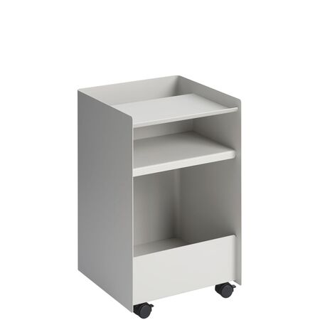 Muuto Rollcontainer Folded von Muuto Grey, Offen niedrig