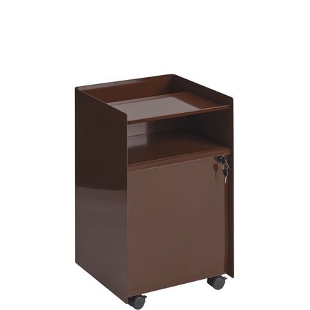 Muuto Rollcontainer Folded von Muuto Dark Red, Geschlossen niedrig mit Schloss