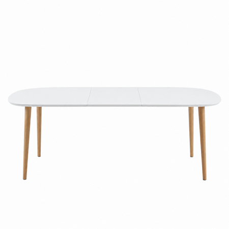 Tisch Weiss rechteckig ausziehbar 160 x 100 cm 'OQUI' von Kave Home