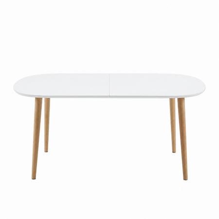 Tisch Weiss rechteckig ausziehbar 160 x 100 cm 'OQUI' von Kave Home