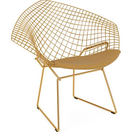 Knoll International Bertoia Diamond Chair von Knoll International Gold, Classic Boucle - Yam