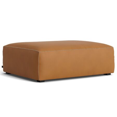 HAY Living Mags Soft Ottoman B: 87 cm / T: 104 cm , Ohne abnehmbaren Bezug, Cognac - Leder Sense, Beige