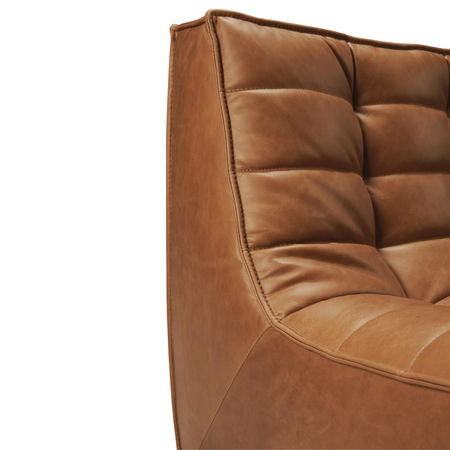 Ethnicraft N701 Modulsofa 1 Sitzer 1-Sitzer / B: 91 cm, Old Saddle - Anilinleder