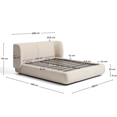 Kave Home Abziehbares Bett Nerla von Kave Home Für Matratzen B: 160 cm / L: 200 cm