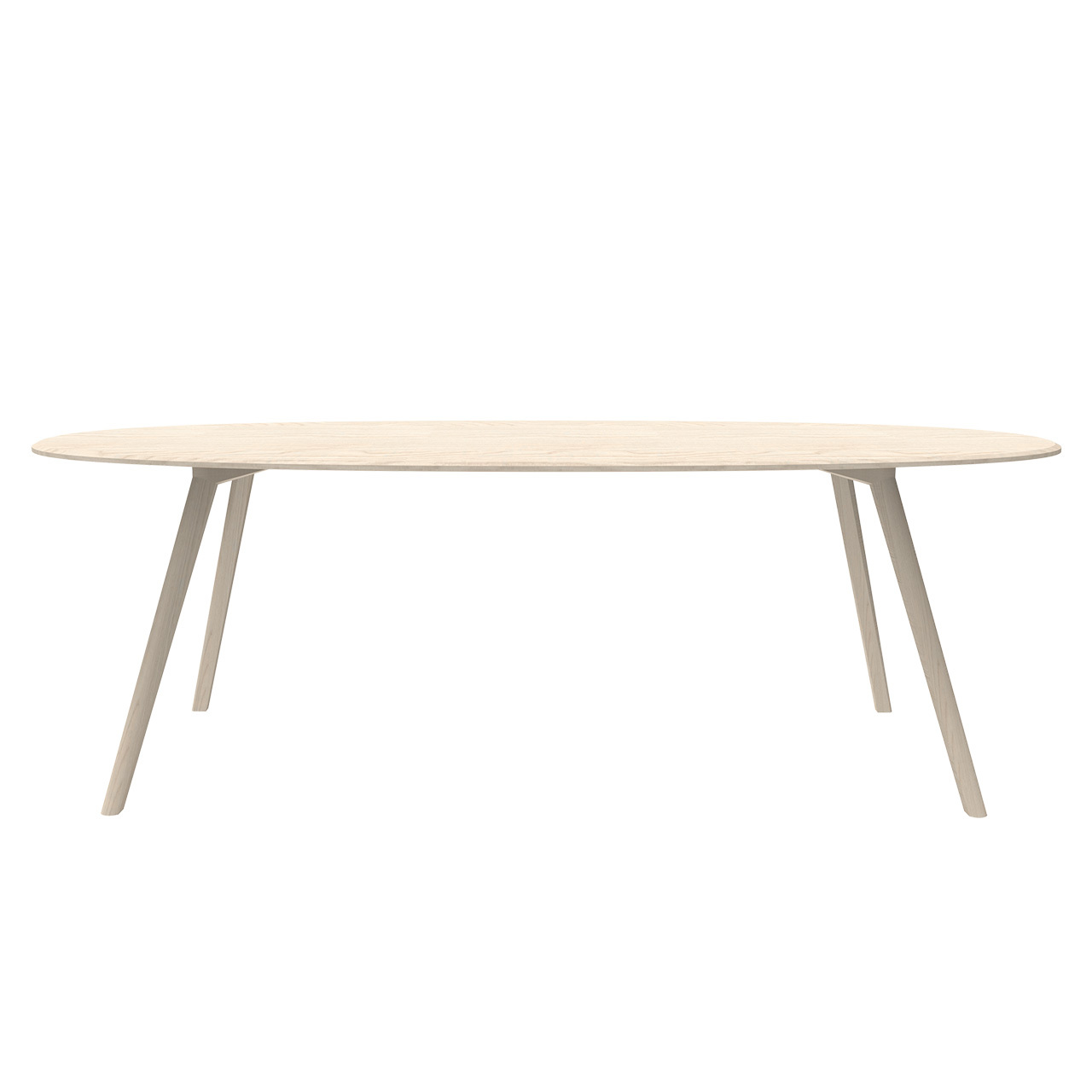 Objekte unserer Tage Tisch 'Meyer'  Oval - 220 x 115 cm,  Esche gewachst weiss pigmentiert