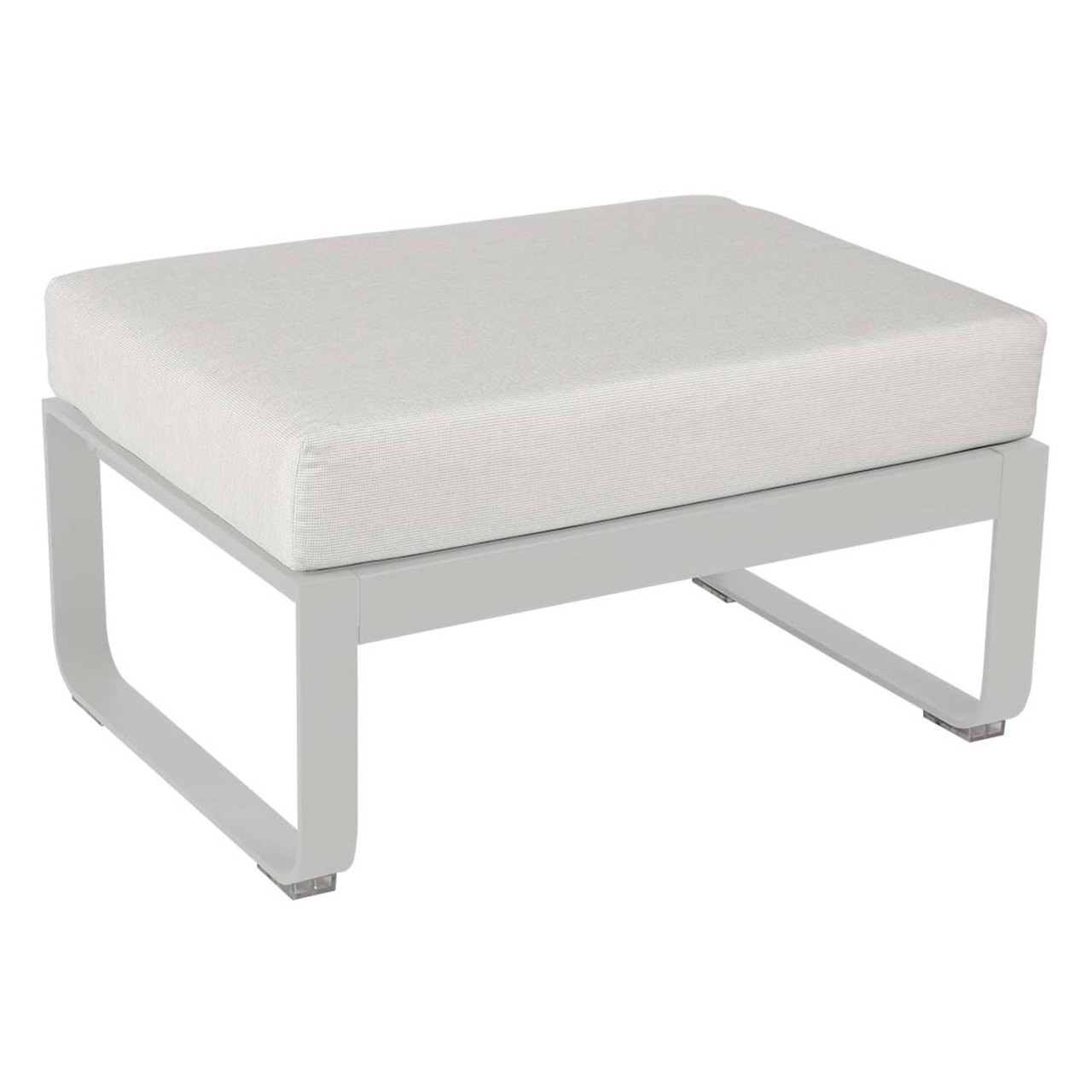 Fermob Polsterhocker 'Bellevie'  Metallgrau / Silber 38,  Grauweiss 81