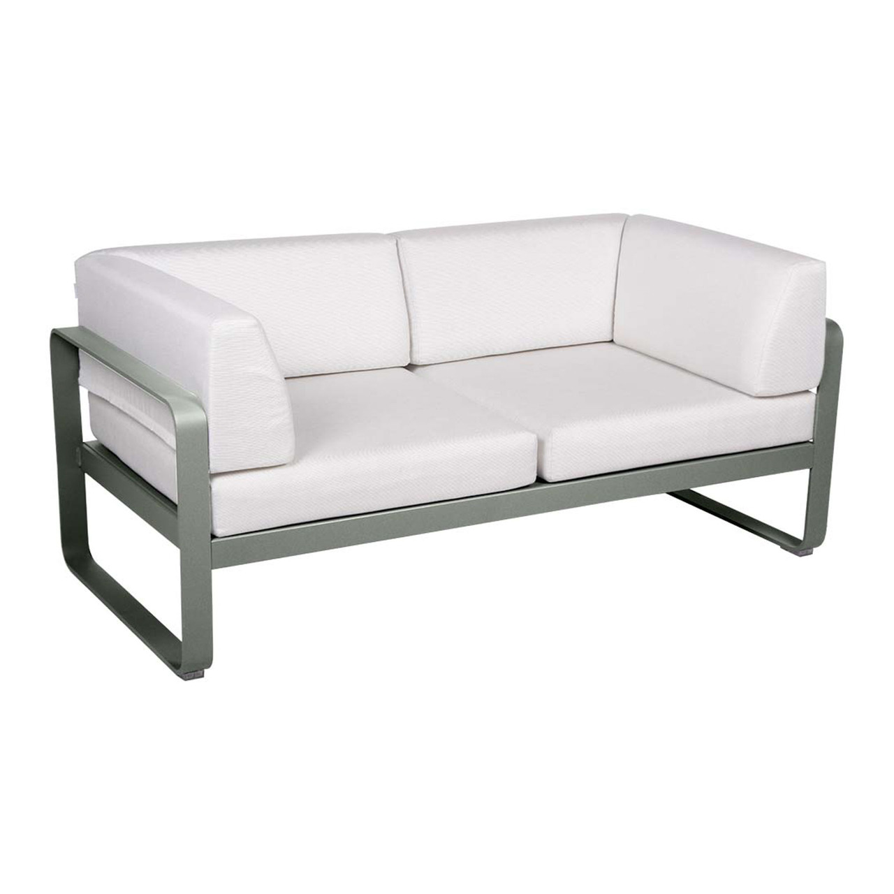 Fermob 2-Sitzer Club-Sofa 'Bellevie'  Rosmarin 48,  Grauweiss 81