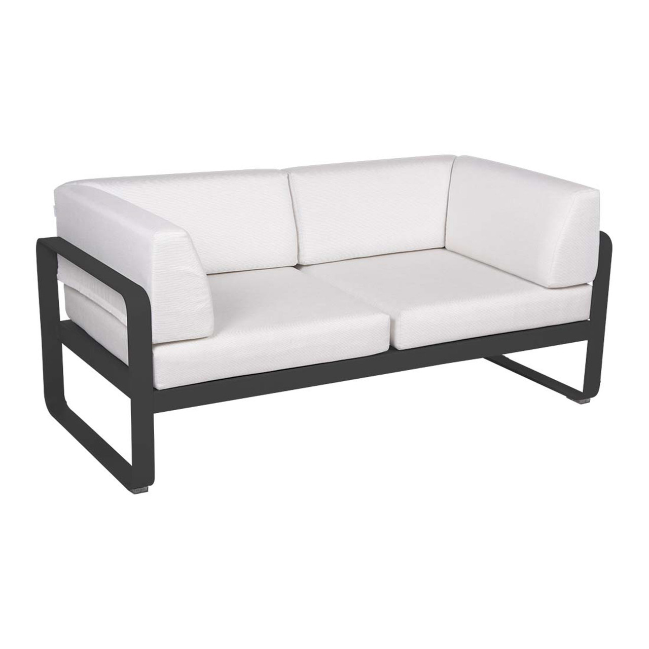 Fermob 2-Sitzer Club-Sofa 'Bellevie'  Lakritze / Schwarz 42,  Grauweiss 81