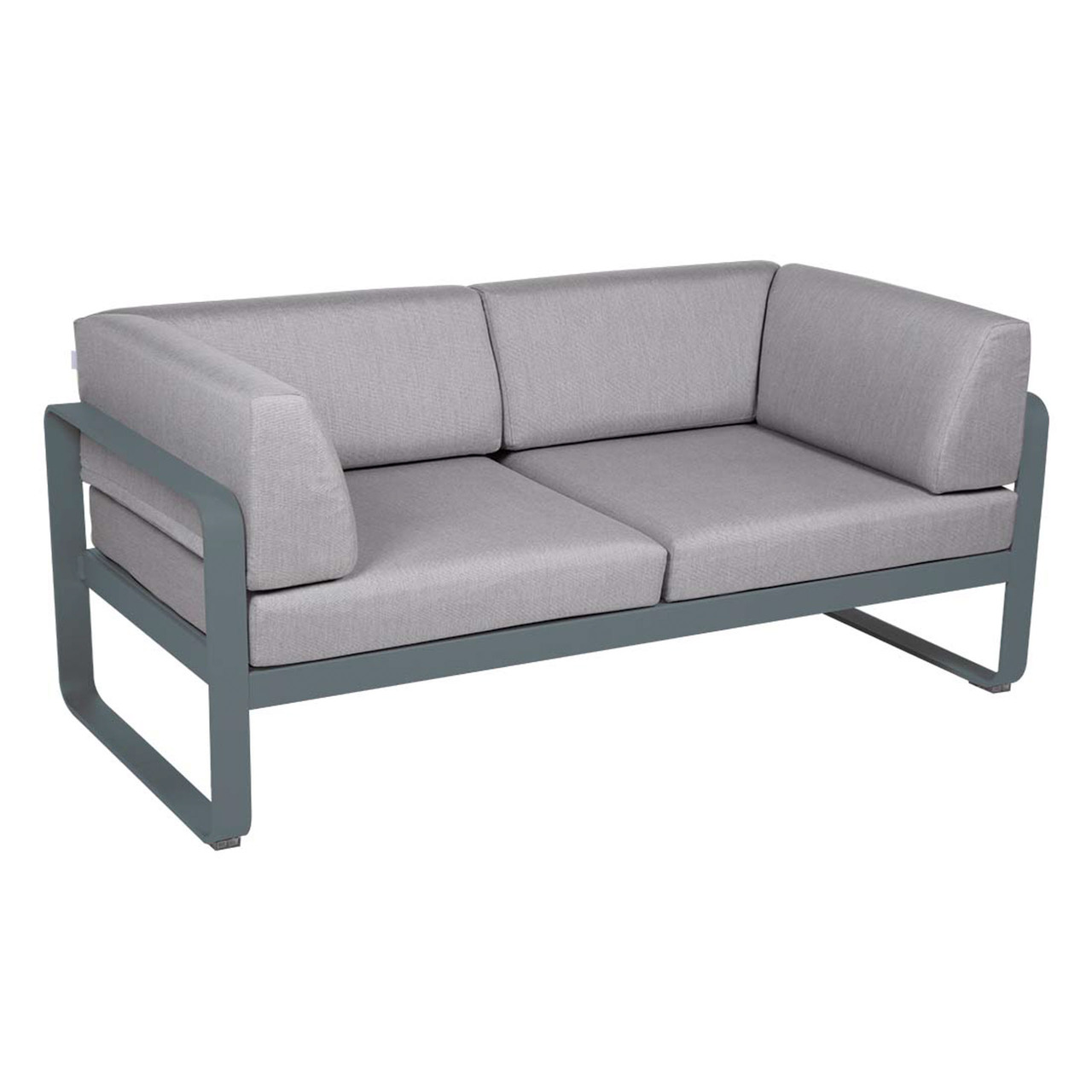 Fermob 2-Sitzer Club-Sofa 'Bellevie'  Gewittergrau 26,  Flanellgrau 79