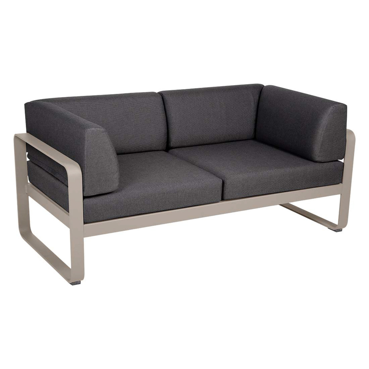 Fermob 2-Sitzer Club-Sofa 'Bellevie'  Muskat 14,  Graphitgrau A3