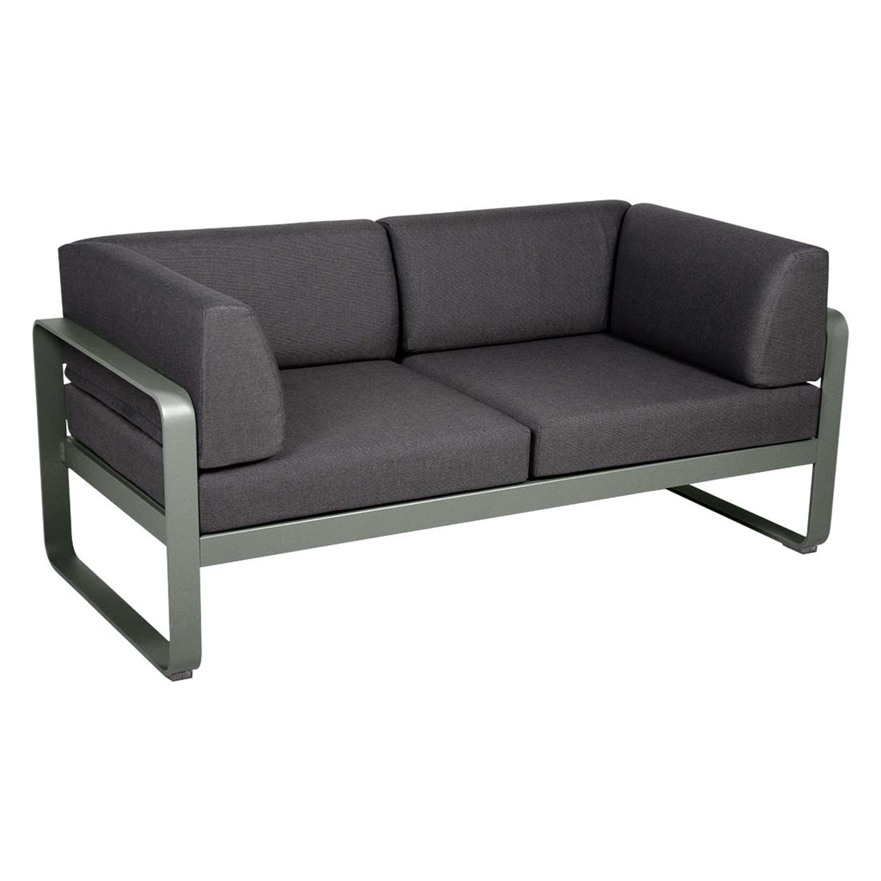 Fermob 2-Sitzer Club-Sofa 'Bellevie'  Rosmarin 48,  Graphitgrau A3