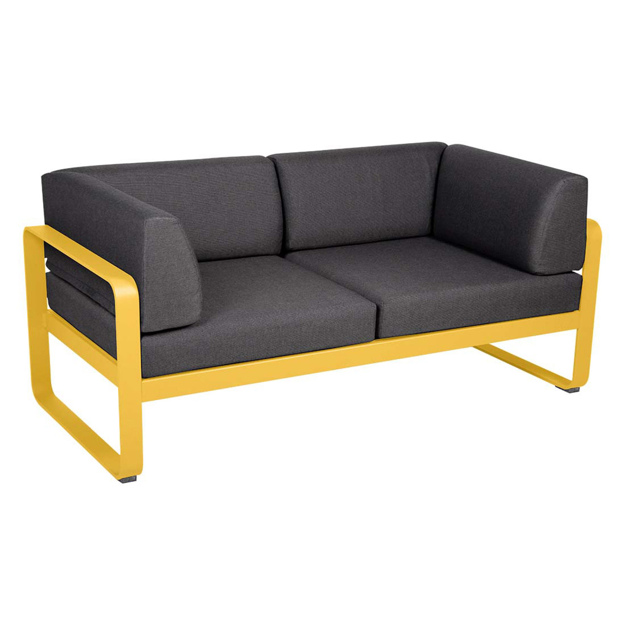 Fermob 2-Sitzer Club-Sofa 'Bellevie'  Honig 73,  Graphitgrau A3