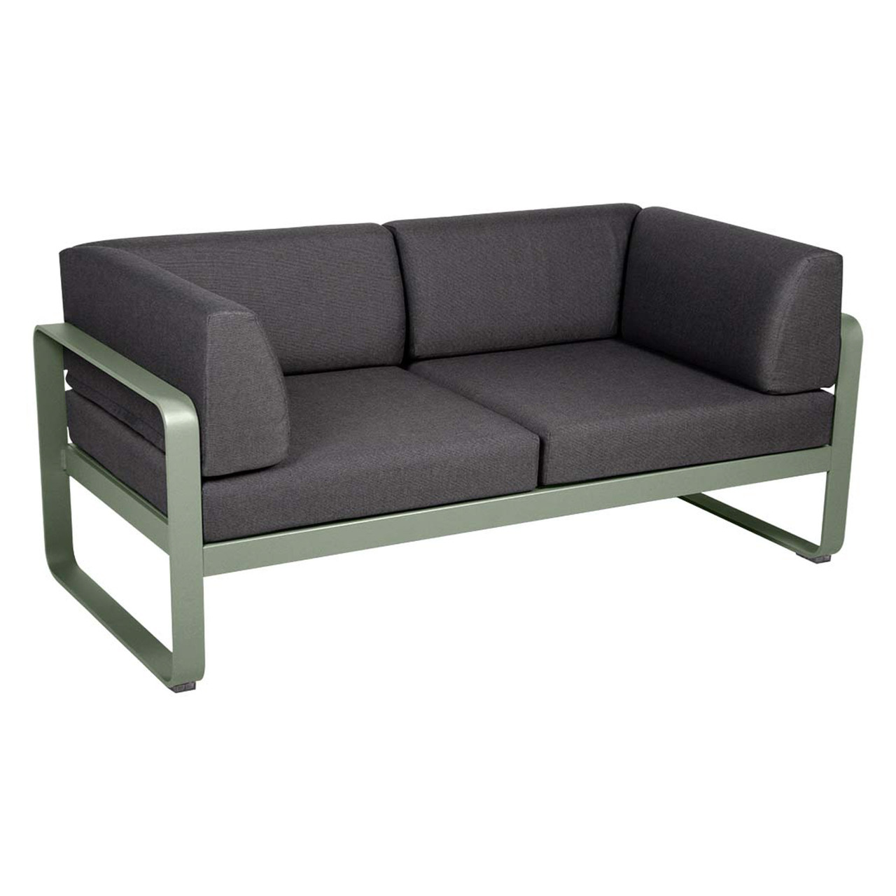 Fermob 2-Sitzer Club-Sofa 'Bellevie'  Kaktus 82,  Graphitgrau A3