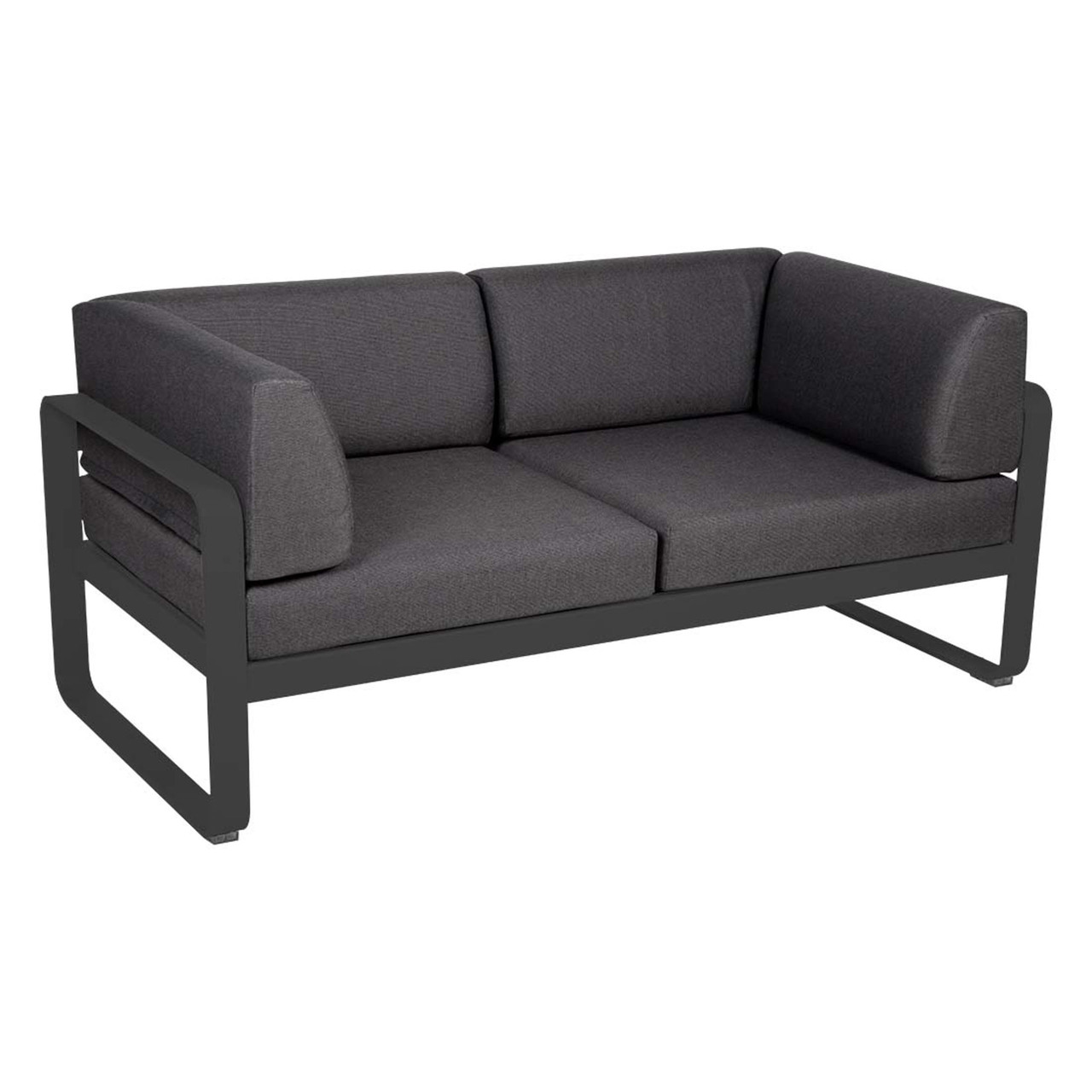 Fermob 2-Sitzer Club-Sofa 'Bellevie'  Lakritze / Schwarz 42,  Graphitgrau A3