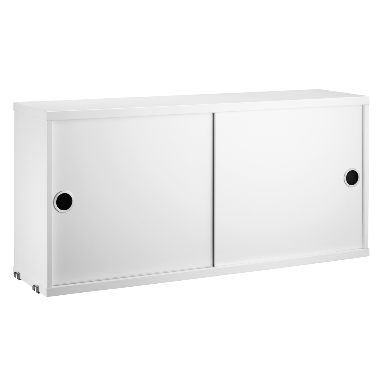 String Furniture Cabinet with Sliding Doors Weiss, B: 78 cm, T: 20 cm