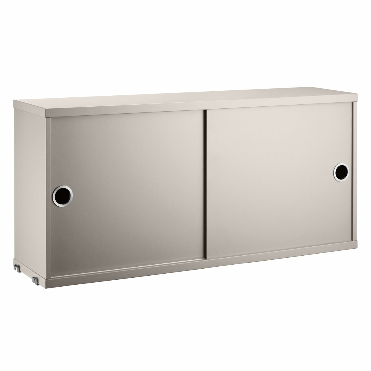 String Furniture Cabinet with Sliding Doors Beige, B: 78 cm, T: 20 cm