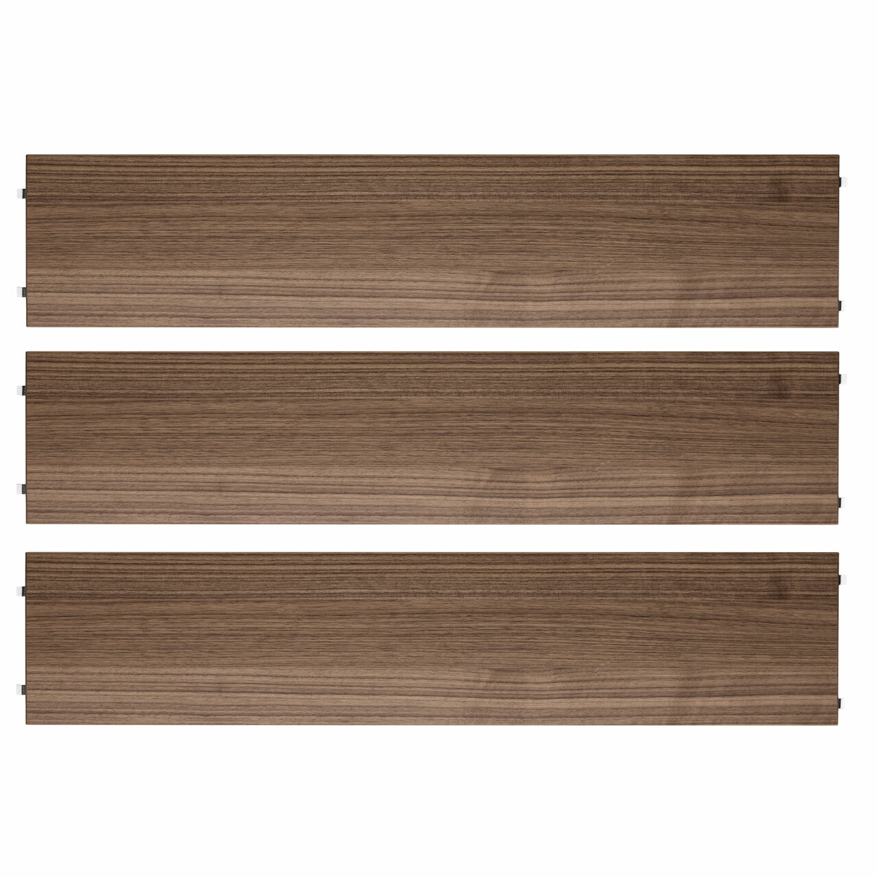 String Furniture Shelves / Pack 3 Nussbaum, B: 78 cm, T: 20 cm