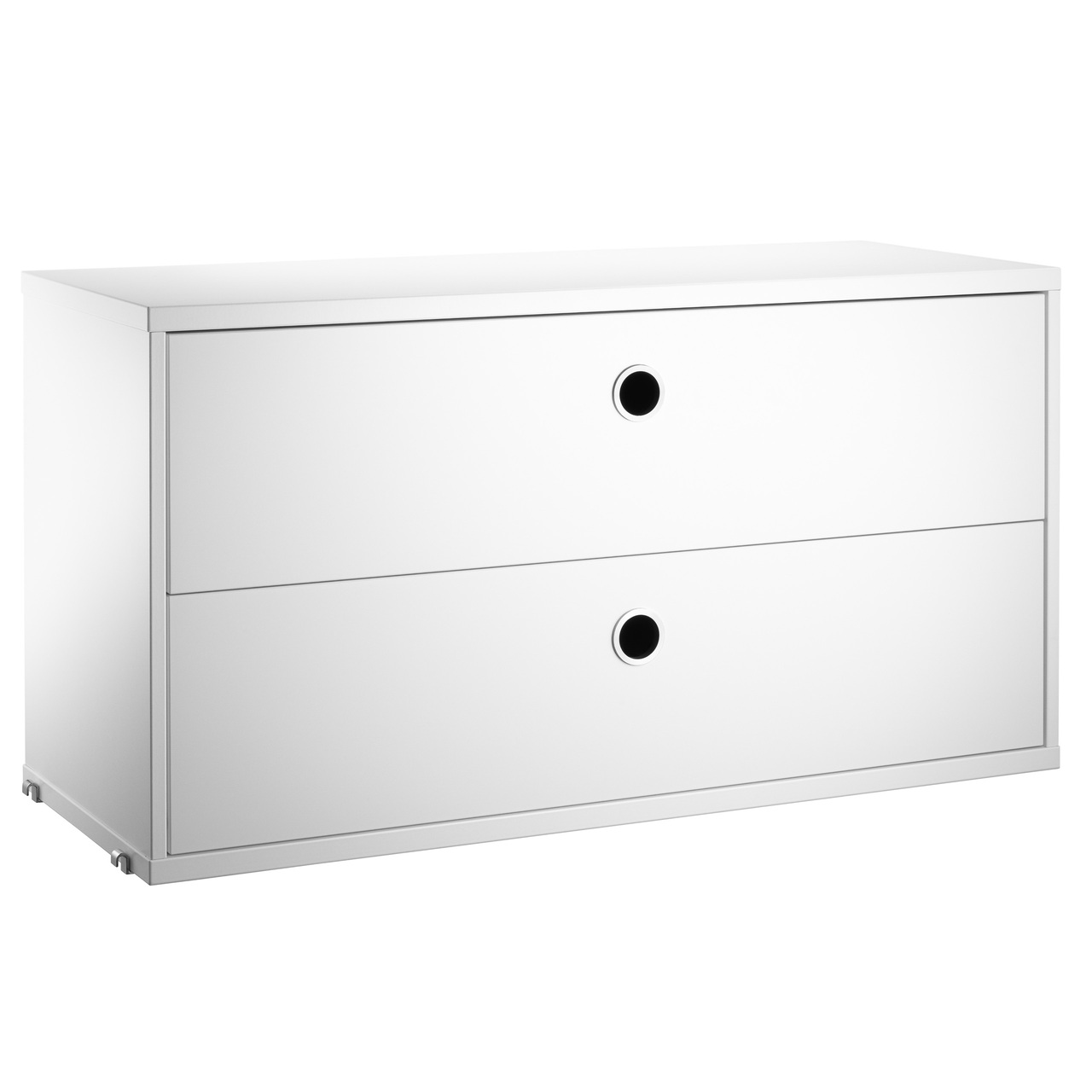 String Furniture Cabinet with Drawers Weiss, B: 78 cm, T: 30 cm