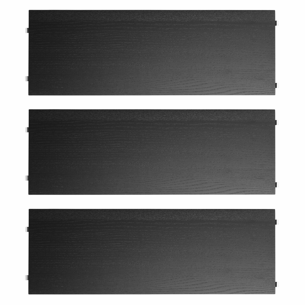 String Furniture Shelves / Pack 3 Esche schwarz gebeizt, B: 58 cm, T: 30 cm