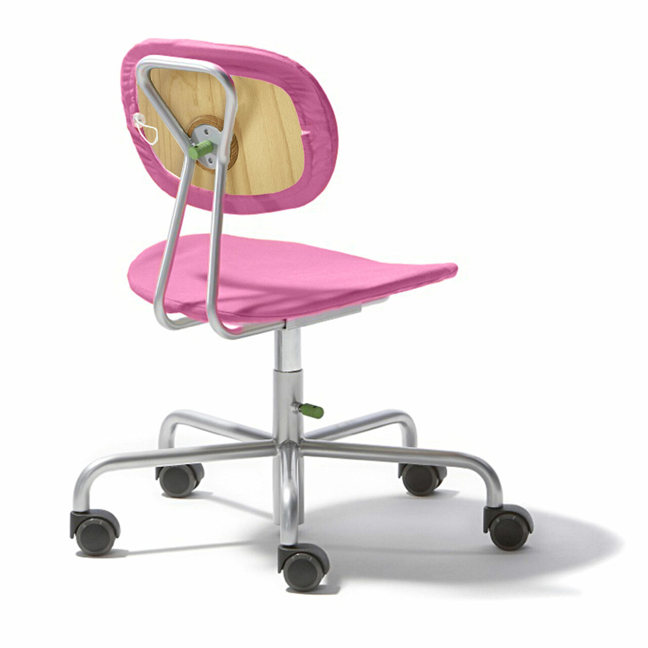 Richard Lampert  Stuhl 'Turtle' für Kinder Buche natur, Sitz- und Rückenbezug – pink
